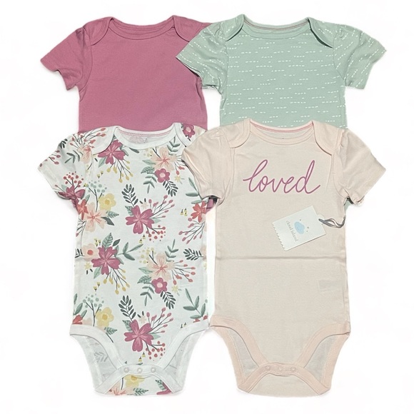 cloud island - baby-girls 4-pack Short-sleeve Bodysuit - 18M - Picture 1 of 5